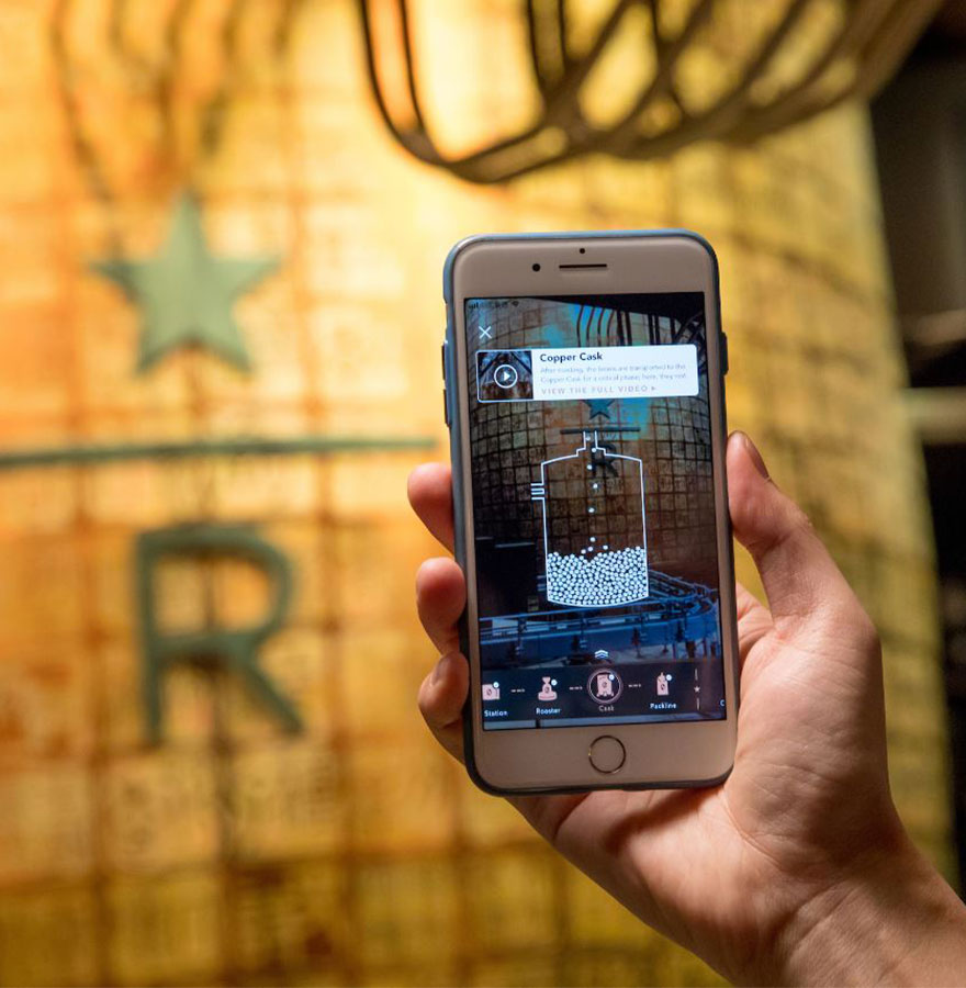 Hold your phone up to Starbucks store and enter a new world. The AR shop in Shanghai