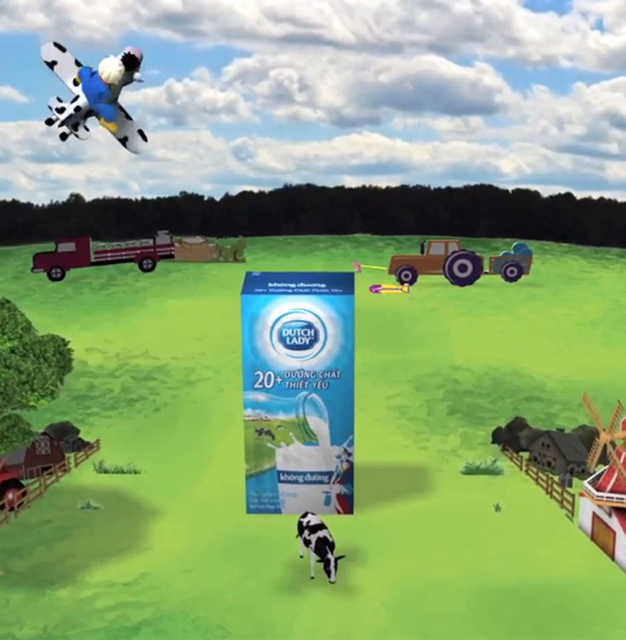 The app that transformed the promotional sticks and toys into AR elements. The Flying Farm